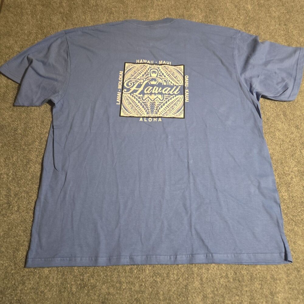 Hawaii Graphic T-Shirt Mens Size 2XL Blue 100% Cotton Gildan Hammer Pullover